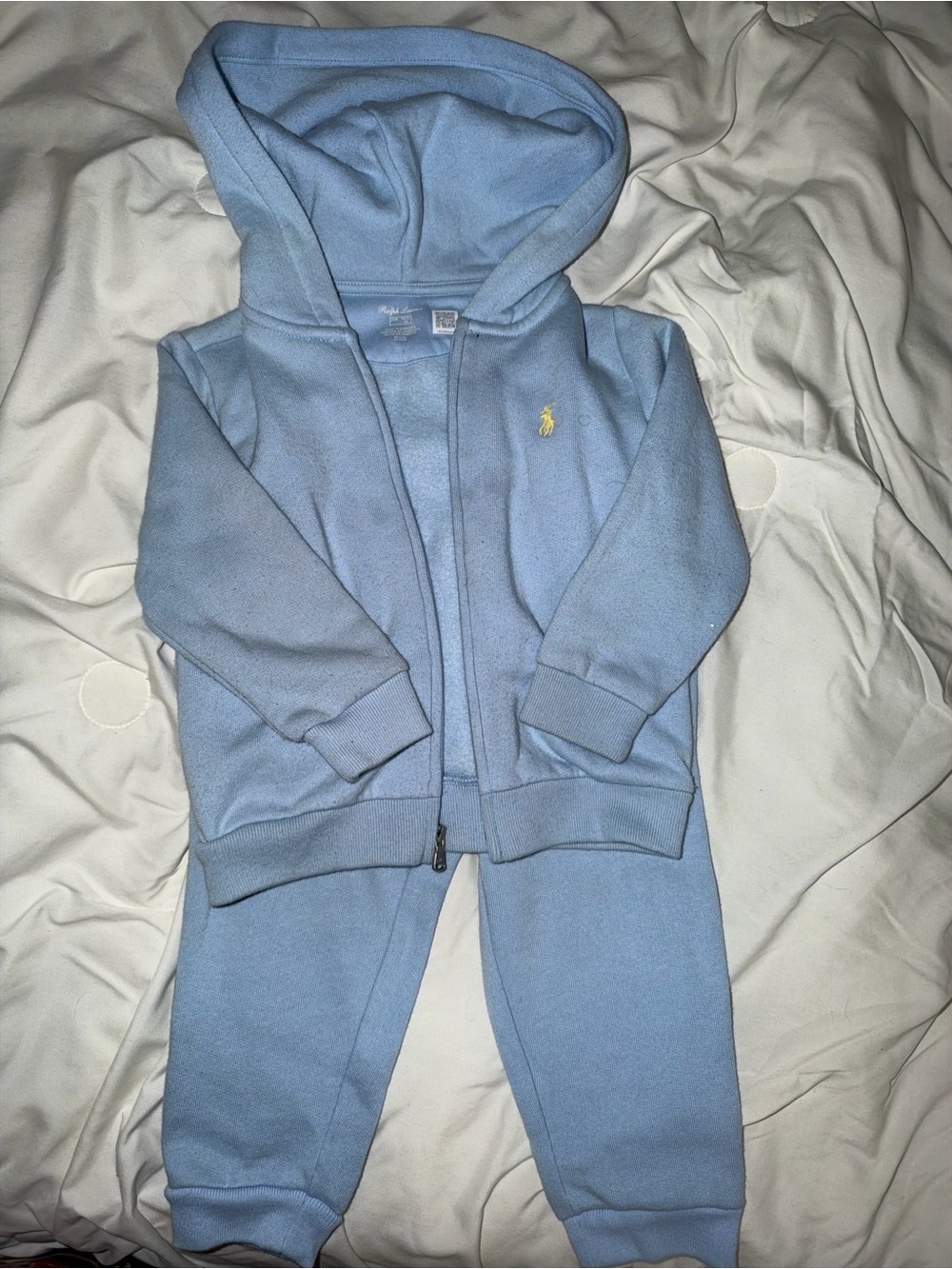 Ralph Lauren Light Blue Hooded Zip-Up Sweater